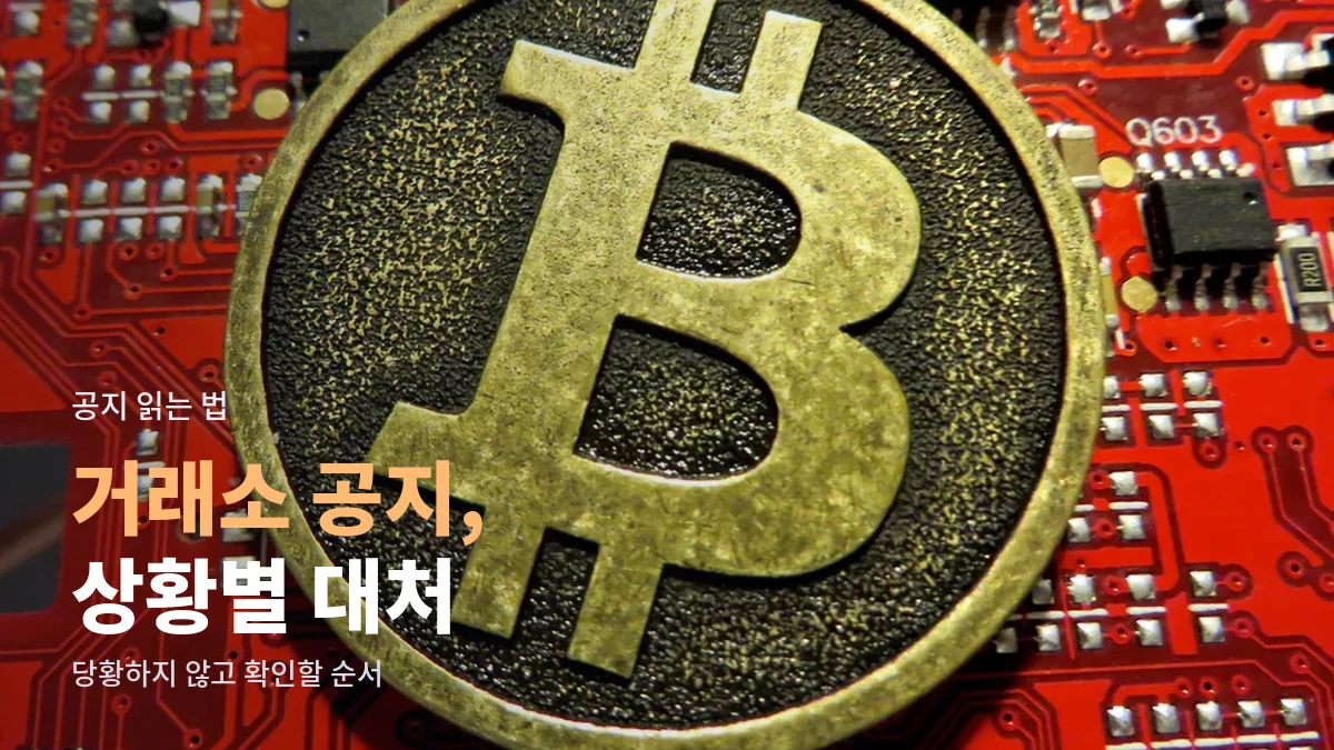 붉은 회로 기판 위에 놓인 비트코인 모양 메달